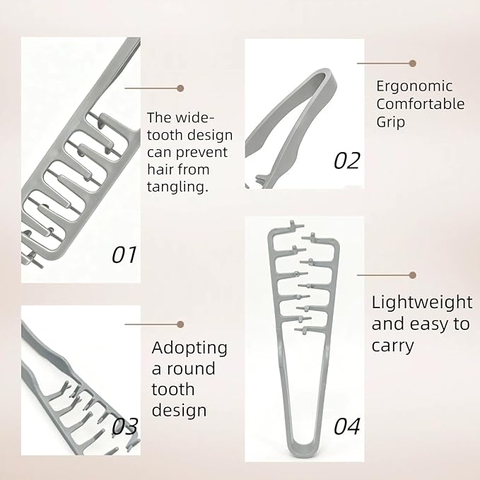Texture Comb for Men's Curly Hair,Wide Tooth Comb for Wet, Long and Thick Hair.ABS Plastic Fluffy Styling Tool.