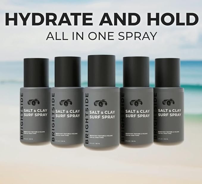 Salt & Clay Surf Spray - Instant Volume & Texture for Thicker Hair - Natural Sea Salt Spray for Men & Women - Hydrate with Light Hold, Alcohol-Free, Clean ingredients, 3oz Travel Approved
