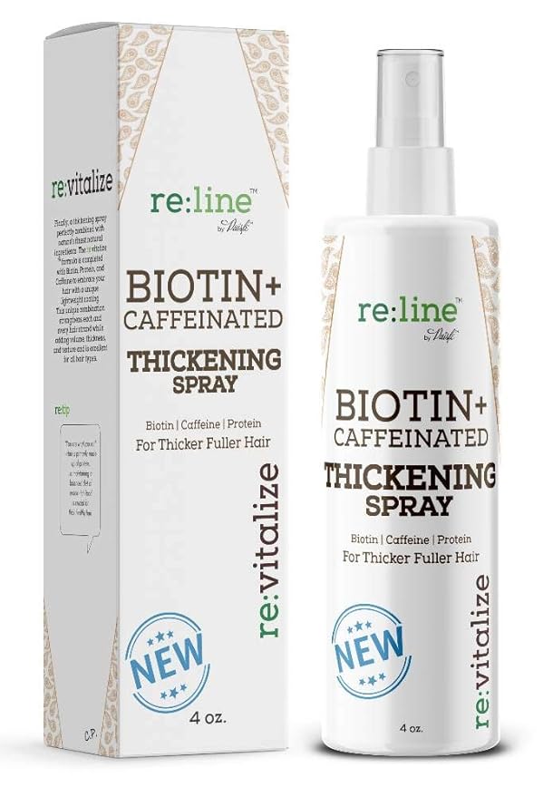 Biotin Hair Thickening Spray for Volume and Growth - NATURAL Volumizer with CAFFEINE for Thicker, Fuller Hair in Seconds