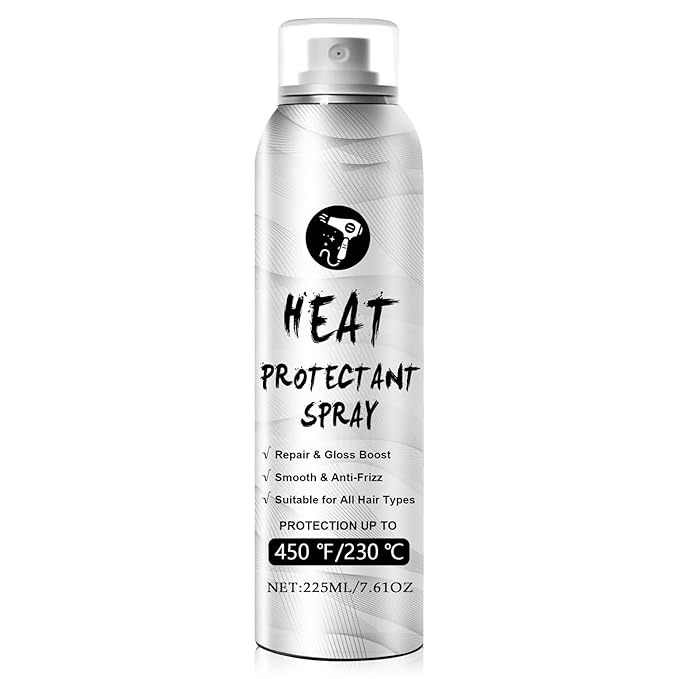 225ML Heat Protection Spray for Hair, Smooth Thermal Protection, Nourishing Formula Helps Resist Heat Damage to Hair and Tame Frizz, Damage Control Hot Spray for All Hair Style