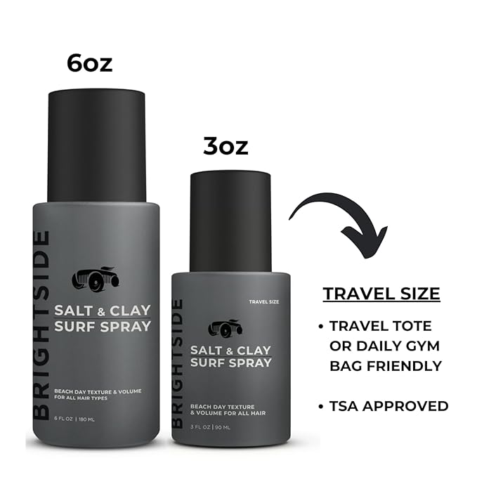 Salt & Clay Surf Spray - Instant Volume & Texture for Thicker Looking Hair - Natural Sea Salt Spray for Men & Women - Hydrate & Hold for All Hair - Alcohol-Free, Clean ingredients - 6oz