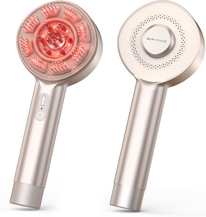 Scalp Massager Hair Growth, Electric Scalp Massager Brush with EMS & Hair Oil Applicator 3-in-1, IPX7 Waterproof Head Massager Scalp for Shampoo & Home Use