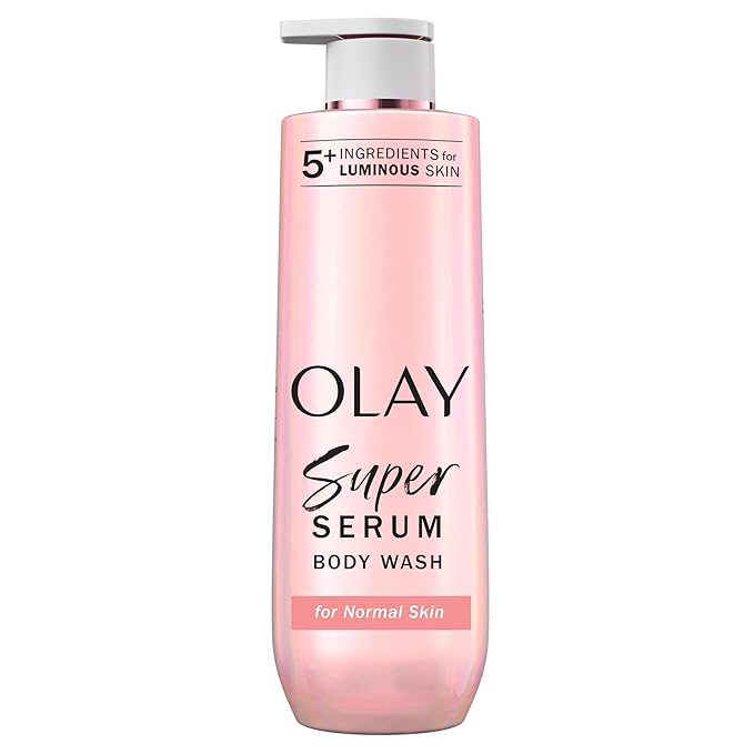 Olay Super Serum Body Wash for Normal Skin, 24hr Long Lasting Hydration, 5+ Ingredient Serum Complex for Bright Even Firm Luminous Skin, 20 fl oz