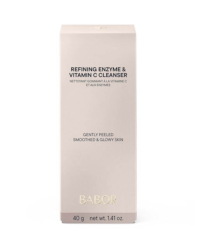 BABOR Enzyme & Vitamin C Powder Cleanser – Water-Activated Face Wash for Brightening & Exfoliation | Gentle Daily Polish for the Look of Refined Pores & Radiant-Looking Skin | Travel-Friendly