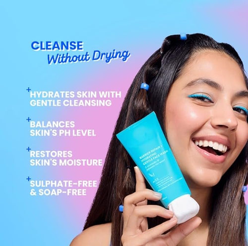 "DOT N & Key" Barrier Repair Hydrating Face Wash with 5 Ceramides, Hyaluronic Acid, pH 5.5, For Normal, Dry & Sensitive Skin, 100ml