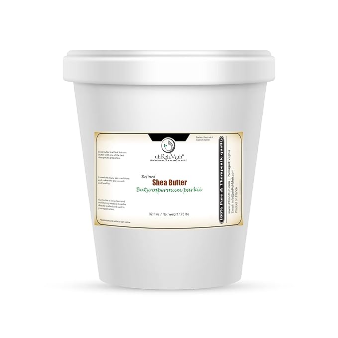 uh*Roh*Muh Refined Shea Butter From France 32 oz – Odorless & Smooth Texture – Cosmetic Grade Shea Butter for Skincare, Hair Care, Soap Making, Lotions, Balms & DIY Formulations - Net Wt. 1.75 lbs