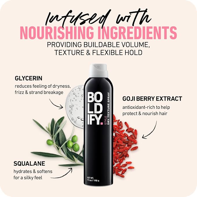 Boldify Dry Texture Spray - Hair Volumizer and Texturizing Spray for Fine Hair - Stylist Recommended Volume Products for Women & Men