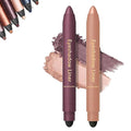 Mitlume Perfect Color Duo-Shadow Liner 2-in-1 Eyeliner & Eyeshadow,Chiura Plum Eyeshadow Stick,Waterproof Smudge-Proof Long-Lasting Makeup, Effortless Smoky or Natural Eye Makeup,Easy to Color(01+03)