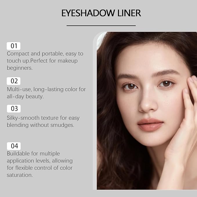 Mitlume Perfect Color Duo-Shadow Liner 2-in-1 Eyeliner & Eyeshadow,Chiura Plum Eyeshadow Stick,Waterproof Smudge-Proof Long-Lasting Makeup, Effortless Smoky or Natural Eye Makeup,Easy to Color(06+03)