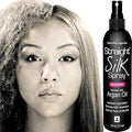 Straight Silk Spray with Moroccan Argan Oil Thermal Protector Spray | Hair Straightening & Detangler | Alcohol-Free | Heat Protectant up to 450°F | Flat-Iron | Blow-Dry | Unscented | MADE IN USA (6oz)