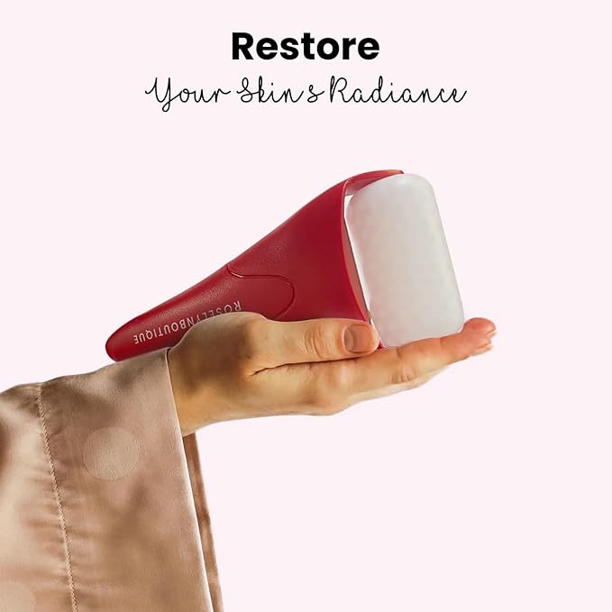 ROSELYNBOUTIQUE Ice Roller for Face Wrinkles Fine Lines Puffiness Stick Massager Facial Skin Care Tools Self Care Gifts for Men Women (Red)