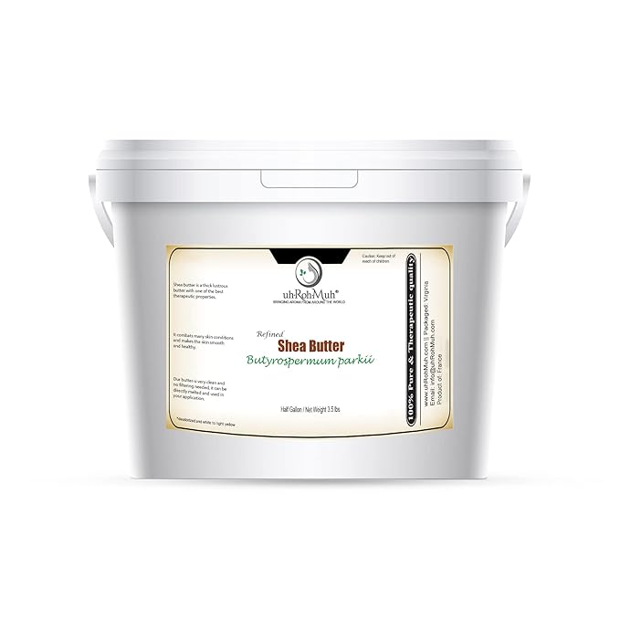 Refined Shea Butter Half Gallon from France – Odorless & Smooth Texture – Cosmetic Grade Shea Butter for Skincare, Hair Care, Soap Making, Lotions, Balms & DIY Formulations - Net Wt. 1.6 Kg / 3.5 lbs