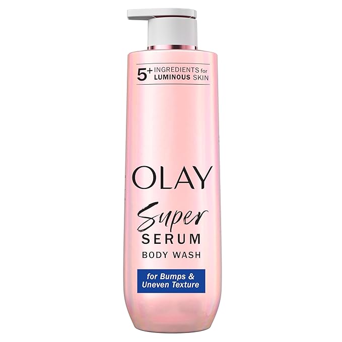 Olay Super Serum Body Wash for Rough & Bumpy Skin, Hydrating & Renewing Serum Complex with Exfoliating Minerals for Luminous Skin, 20 fl oz