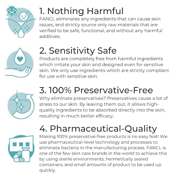 FANCL Mild Cleansing Oil, Japanese Facial Cleansing Oil, Makeup Remover, Oil Cleanser, 100% Preservative Free, Clean Skincare for Sensitive Skin (1, Blue)