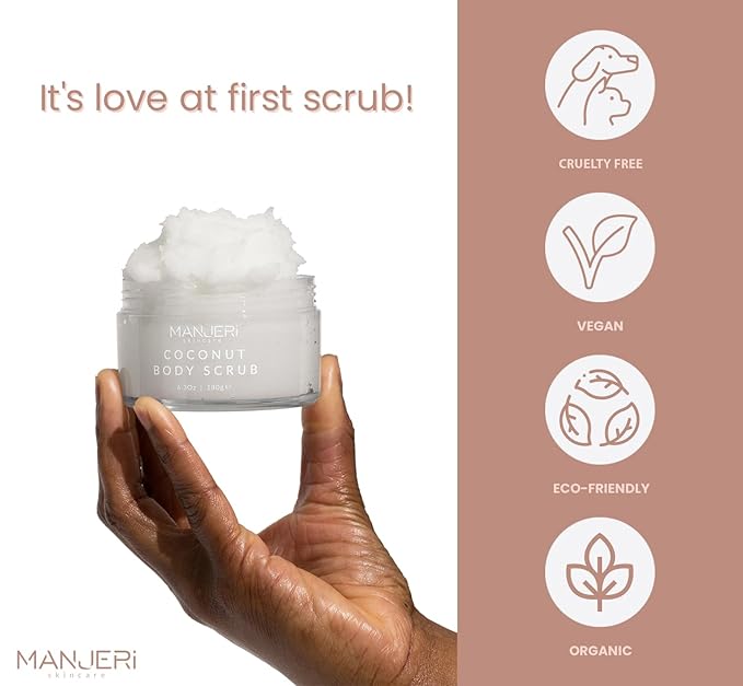 Coconut Bliss Body Scrub, Luxurious Exfoliator for Smooth, Soft Skin, Dead Skin Cell Remover, Hydrating and Nourishing Formula