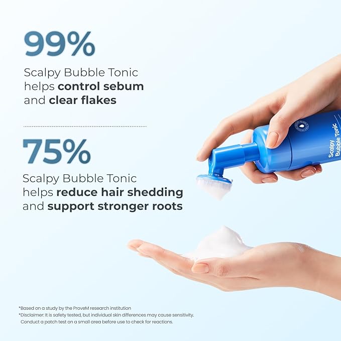 Bubble Tonic | Leave-In Scalp Exfoliator Foam for Oily, Sweaty, or Itchy Roots | Clears Buildup & Sweat with No Residue | Cooling Relief with Menthol & Salicylic Acid | Korean Hair Care Detox