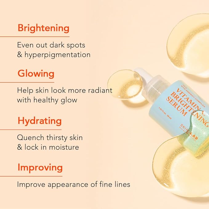 [SKIN&LAB] Brightening and Eye Wrinkle Care Skincare Set: Includes Vitamin C Serum and Bakuchiol Eye Serum