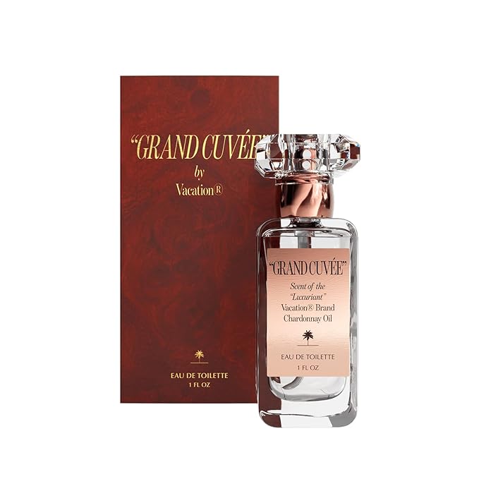 VACATION “GRAND CUVÉE” Eau de Toilette Sunscreen, Amber Vanilla Perfume, Unisex Summer Scent with Argan, Peach, Cedarwood & Vanilla Bean, 1 Fl. Oz.
