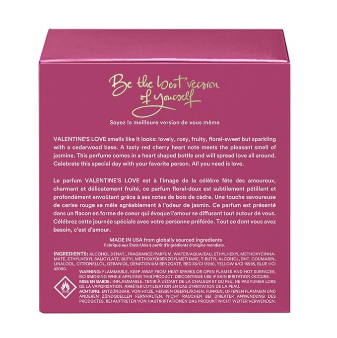VALENTINE'S LOVE Perfume for women | Floral Sweet Fragrance | Valentine's Day Gift | Vegan Heart Shaped Perfume 75ml - 2.5 fl oz.