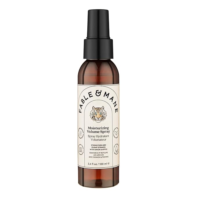 Fable & Mane Moisturizing Volume Spray, Softens and Plumps for Thicker, Fuller Hair. Non-sticky, Heat Protection, Root Lift Spray for Fine Hair