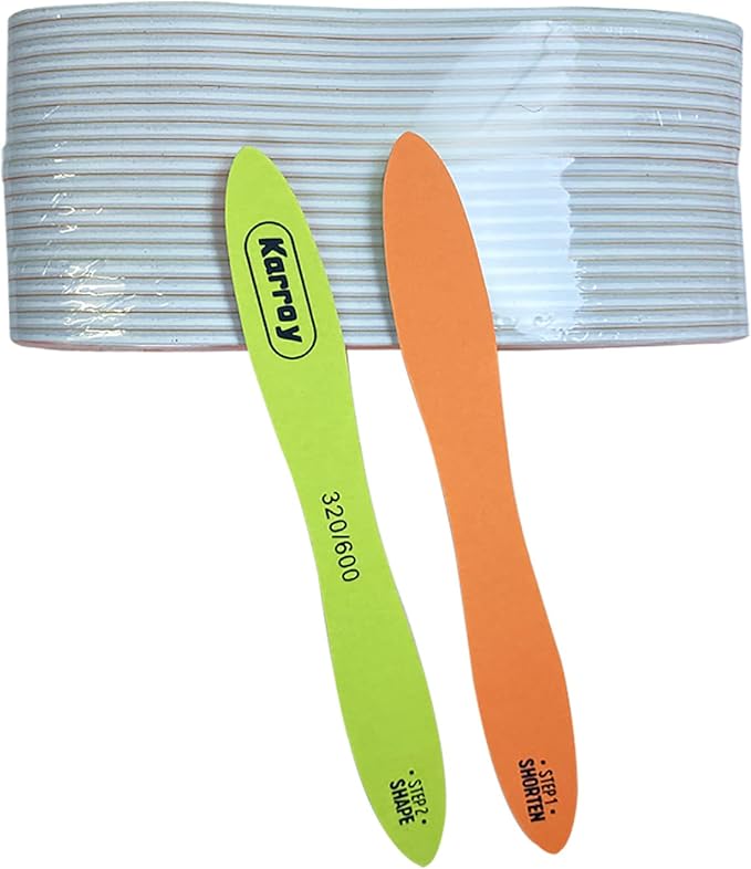 Nail File and Buffer Block Professional Emery Boads Natural Nails Limas para Uñas Fingernail Files for Women 20PCS (C-Skateboard 320/600)