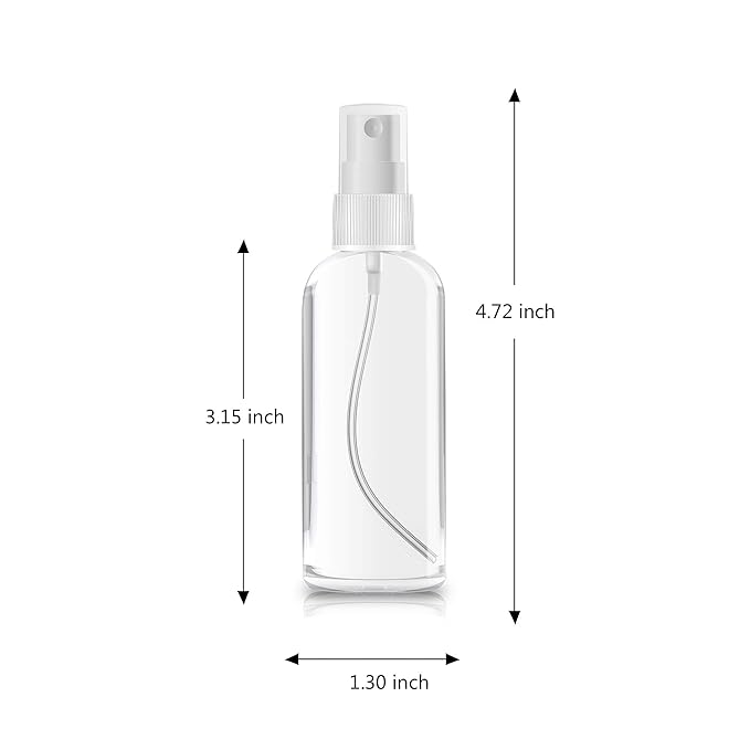 ZEROFIRE 2 Pack Spray Bottles 2oz Clear Plastic Empty Refillable Mini Spritzer for Travel, Cleaning, Gardening, Skin Care Atomizer for Essential Oils, Perfume