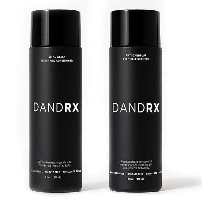 Anti Dandruff Shampoo and Conditioner with 2% Pyrithione Zinc and Stem Cells | Physician Founded for Itchy Scalp | Eliminates Flakes & Fights Dandruff | Color Safe, Sulfate Free, Paraben Free