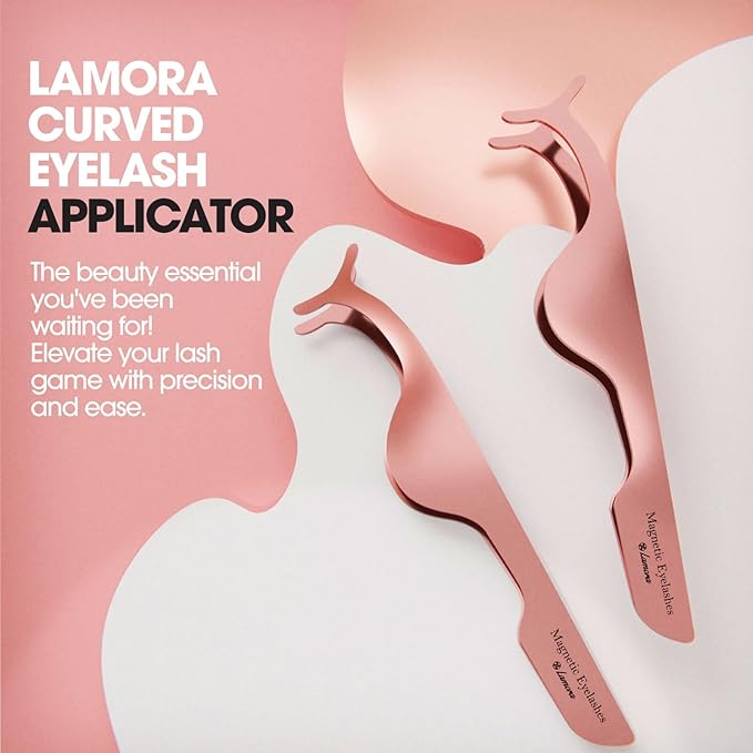 Lamora DIY Eyelash Extension Applicator Tool for Secure and Accurate Lash Placement and Easy Removal - Lightweight False Eyelash Tweezer Works with Clusters, Strip, Individual, and Magnetic Lashes