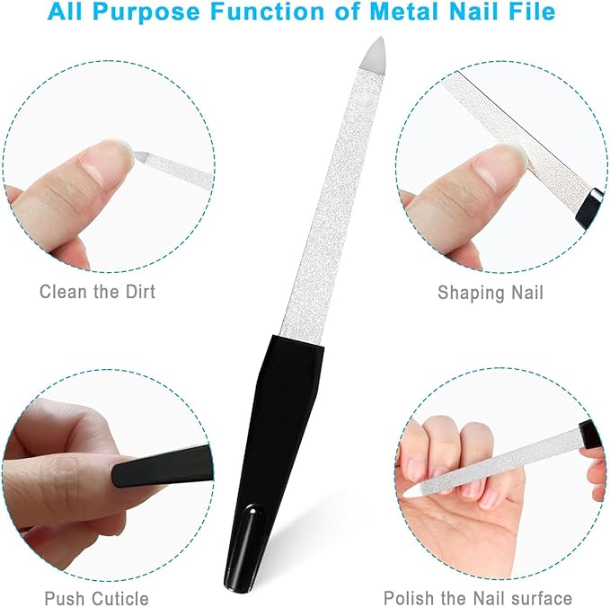 Nail File and Buffer, 17PCS Professional Emery Boards Nail Files and Buffers Block for Natural/Acrylic Nails, 100/180 & 600/3000 Grit Nail Supplies Tools Kit for Home, Salon with Travel