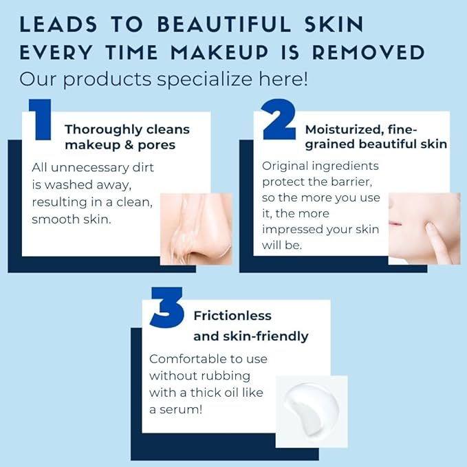 FANCL Mild Cleansing Oil, Japanese Facial Cleansing Oil, Makeup Remover, Oil Cleanser, 100% Preservative Free, Clean Skincare for Sensitive Skin (1, Blue)