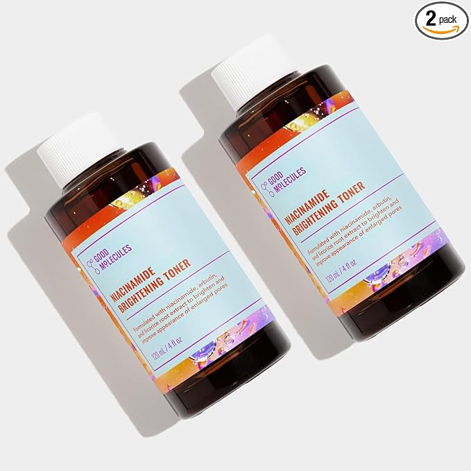 Good Molecules Niacinamide Brightening Toner Pack 2 – 120 ml / 4 fl oz Each | Facial Toner with Niacinamide & Arbutin for Even-Looking Skin