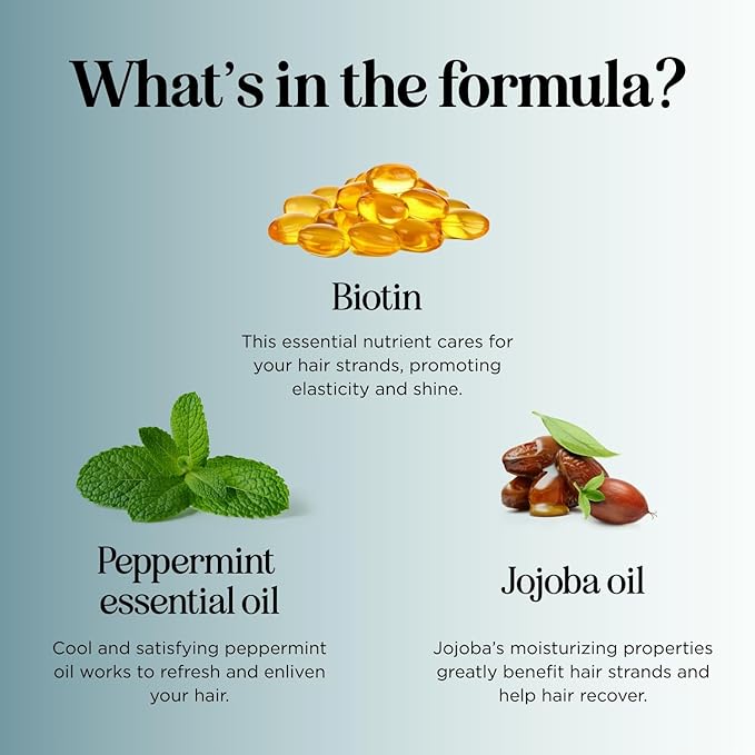 Volumizing Biotin Shampoo and Conditioner Set - Sulfate Free Shampoo and Conditioner for Dry Damaged Hair Care - Thinning Hair Shampoo and Conditioner with Nourishing Biotin and Argan Oil (Mint)