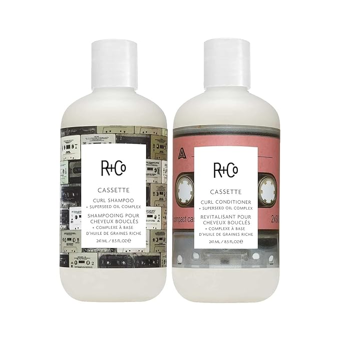 R+Co Cassette Curl Shampoo & Conditioner Set + Superseed Oil Complex | Defines Curls, Tames Frizz & Adds Shine | Vegan + Cruelty-Free | 8.5oz (Pack of 2)