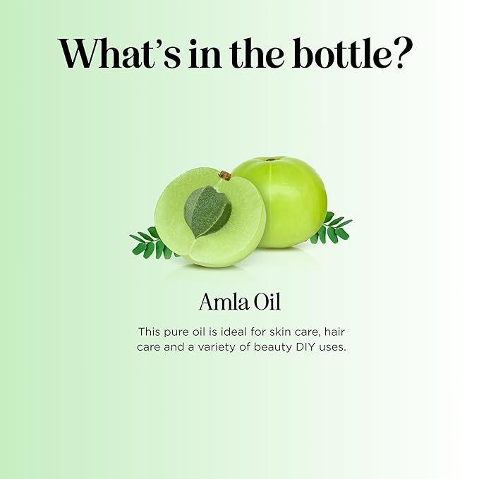Organic Amla Oil for Hair - 100% Pure Amla Hair Oil for Volume Shine & Hydration - Cold-Pressed Extra Virgin Unrefined Non-GMO & USDA Organic for Nourishing Moisturizing Scalp Care (4 Fl Oz)