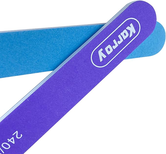 Nail File and Buffer for Natural Nails Dual Sided 2 Steps Shorten and Shape Nail Tools 20pcs 240/320 Grit