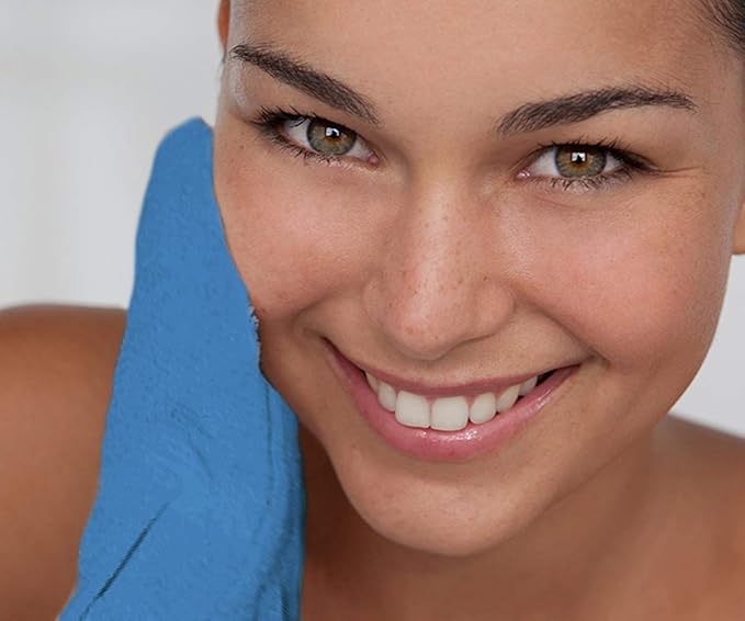 Original Kessa Exfoliating Glove - Teal Blue - Microdermabrasion Exfoliating Mitts, Removes unwanted dead skin, dirt and grime and Keratosis Pilaris. Great for spray tan removal. 1 unit