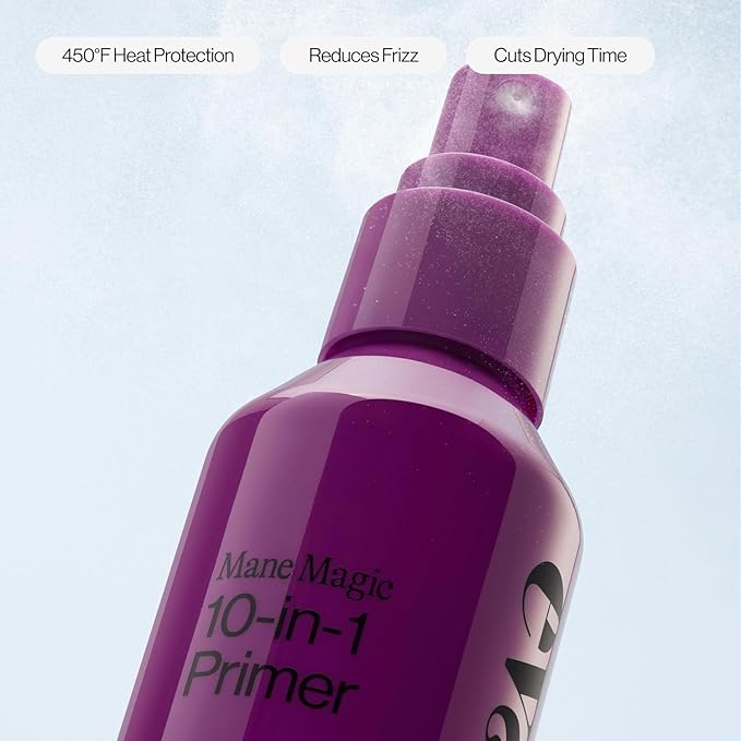 Eva NYC Mane Magic 10-in-1 Hair Primer - New Fine Mist + No-Leak Spray - Sunflower Seed + Argan Oil Heat Protection Spray - For Medium + Thick Hair - Packaging May Vary - Vanilla Scent -5 fl oz