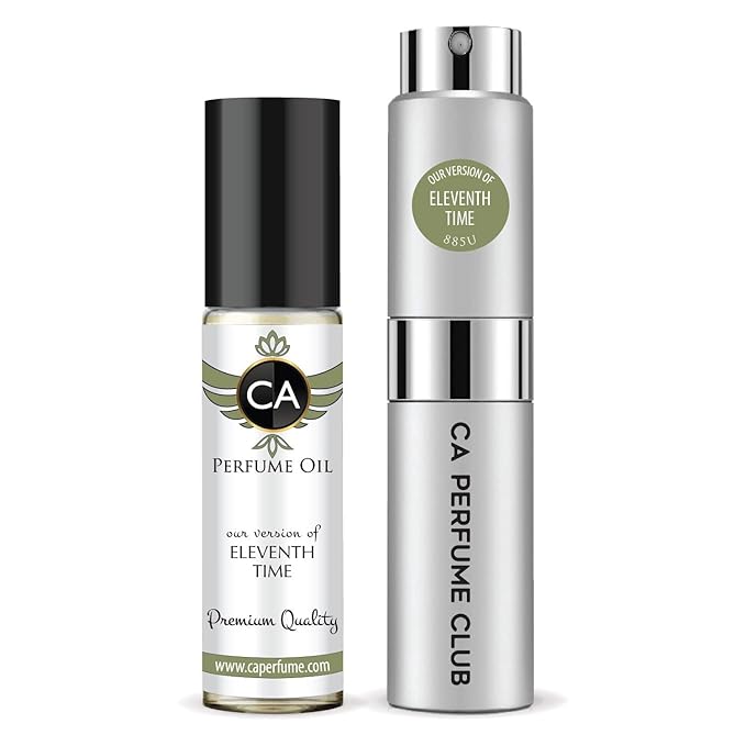 CA Perfume Duo Impression of Eleventh Time For Women And Men Perfume Layering Set Long Lasting Travel Size EDP + Body Oil Roll-On Bottle 0.27 Fl Oz+0.33 Fl Oz