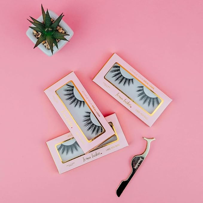 Icona Lashes Eyelash Applicator for False Eyelashes & Lash Extensions || 24K Gold Plated Stainless Steel with Contoured Tip for Precise Application & Ergonomic Handle for Comfortable Grip