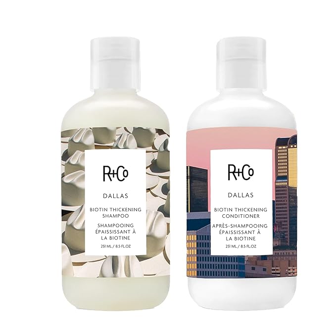 R+Co Dallas Biotin Thickening Shampoo & Conditioner Set | Adds Volume, Strength & Fullness | Sulfate-Free, Vegan + Cruelty-Free | 8.5oz (Pack of 2)