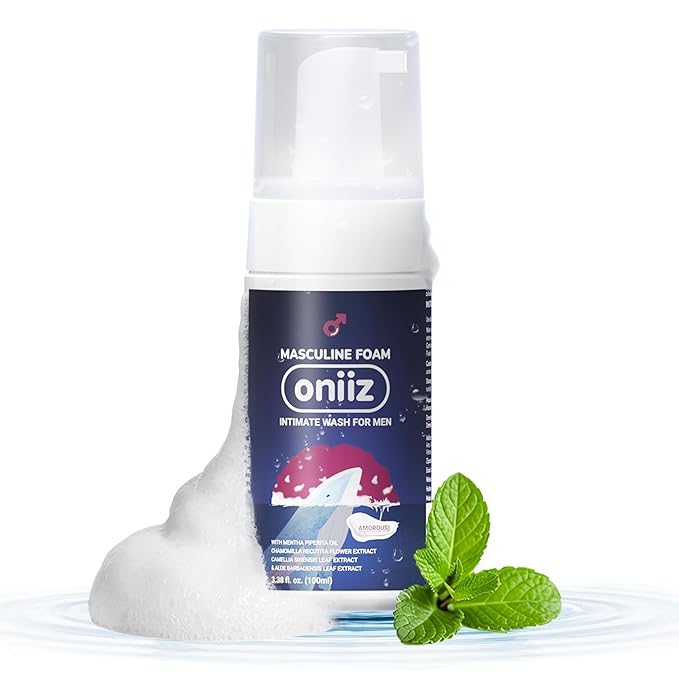 Masculine Foam Amorous Intimate Wash for Men, Triple-Barrier Intimate Defense - pH Balanced, Natural Ingredients, Removes Sweat, Bad Odor - Warm & Attractive Fragrance 3.38 fl. oz