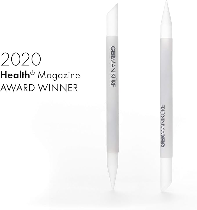 GERMANIKURE 2 Pc Glass Bundle - Crystal Glass Cuticle Stick & You are Amazing Nail File in Suede Sleeves – Handmade in Czech Republic – Professional Manicure Supplies – Cuticle Pusher, Callous Remover