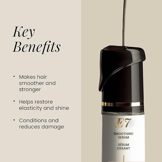ALOXXI E7 Smoothing Serum, Lightweight Hair Serum with 7 Essential Oils, Smoothes, Strengthens & Adds Shine, for All Hair Types, 3.4 Fl Oz