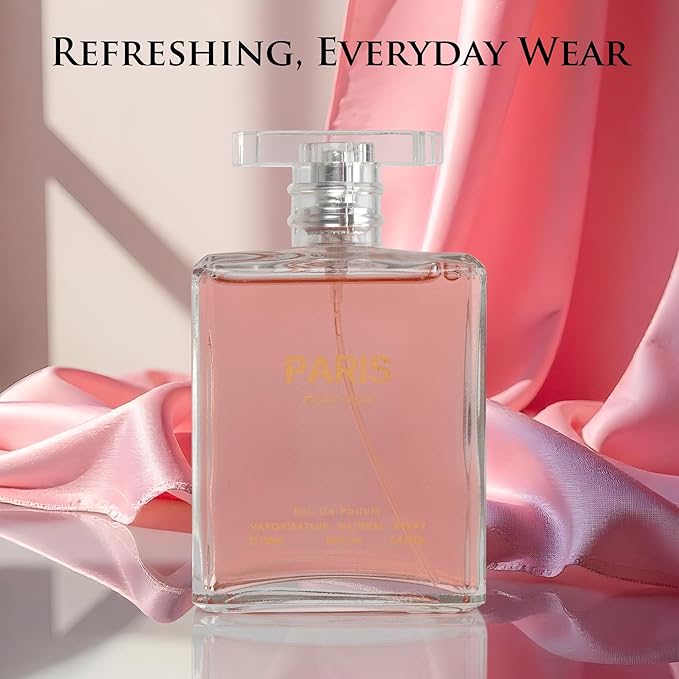 NovoGlow Paris For Her Eau de Parfum Spray Perfume, Fragrance For Women-Daywear, Casual Daily Cologne Set with Deluxe Suede Pouch- 3.4 Oz Bottle- Ideal EDT Beauty Gift for Birthday, Anniversary (3.4)