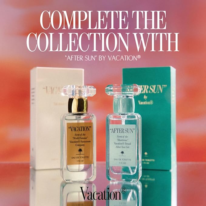 VACATION Sunscreen Eau de Toilette, Beach Coconut Perfume, Unisex Scent of Sunscreen & Summer, Travel Size, 1 Fl. Oz.