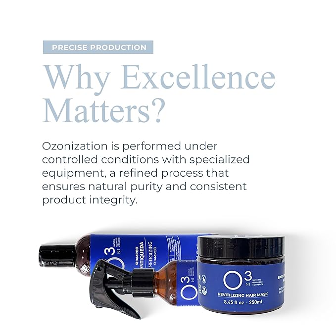 Energizing Shampoo + Revitalizing Mask + Hair Serum - High-Performance Natural Hair Treatment - Ozone Therapy - Strengthens Hair Appearance - Shampoo 10.14 Fl Oz Mask 7.05Fl Oz Serum 2.03 Fl Oz