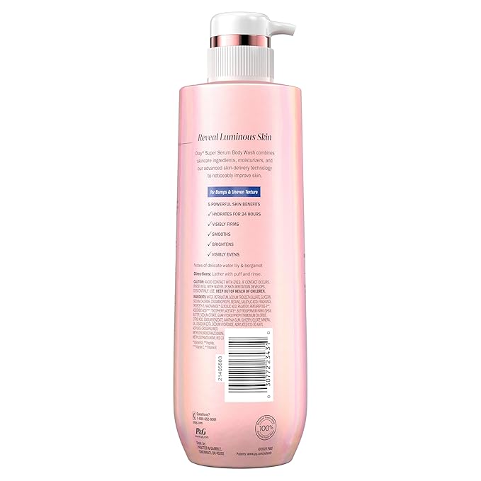 Olay Super Serum Body Wash for Rough & Bumpy Skin, Hydrating & Renewing Serum Complex with Exfoliating Minerals for Luminous Skin, 20 fl oz