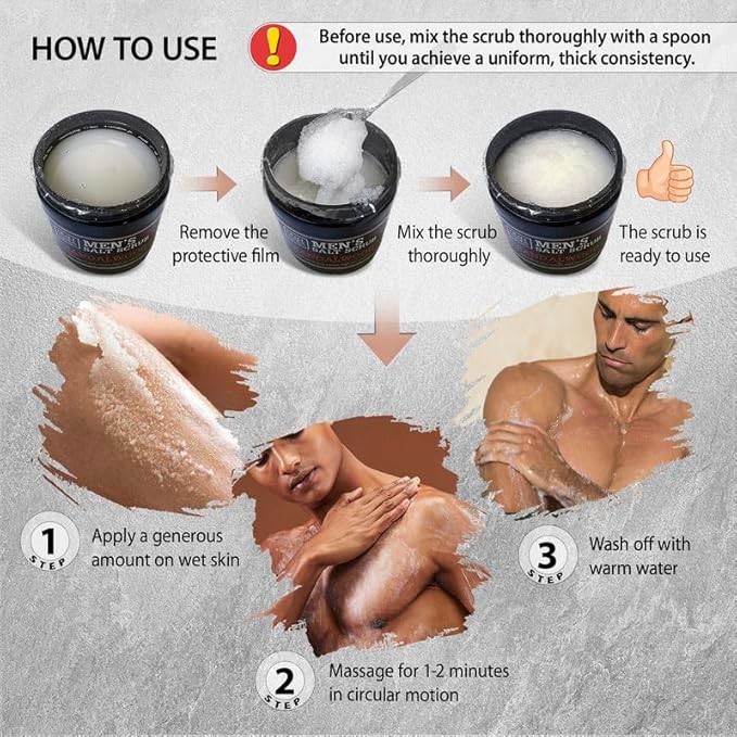 Salt Body Scrub Sandalwood For Men – Moisturizes, Exfoliates & Nourishes Skin – Cleanses & Detoxifies with Dead Sea Minerals - Dead Sea Collection – 23.28 OZ