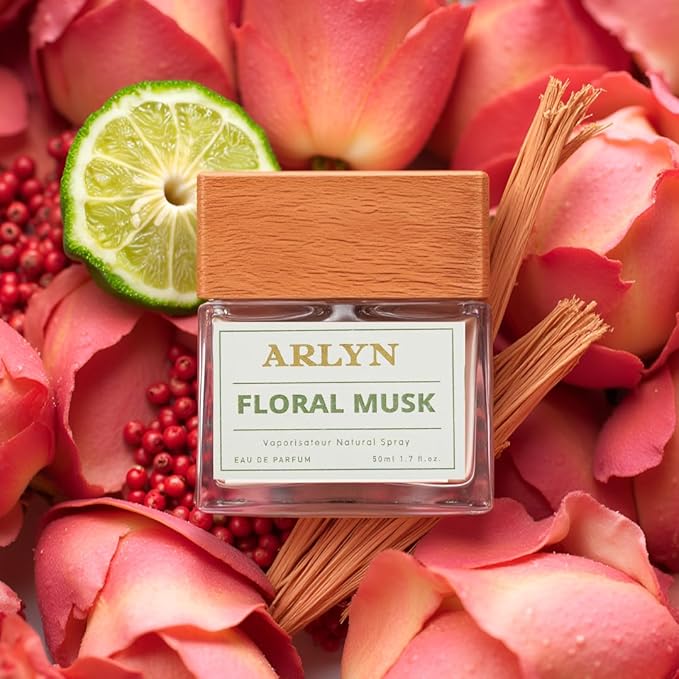 ARLYN Floral Musk Eau De Parfum Inspired by Dyp.tiqu.e F.l.eur De Peau, Long-Lasting Perfume for Men and Women, Vegan & Eco-Conscious with Clean Ingredients, Musk, Amberwood, Rose - 50ml / 1.7 oz