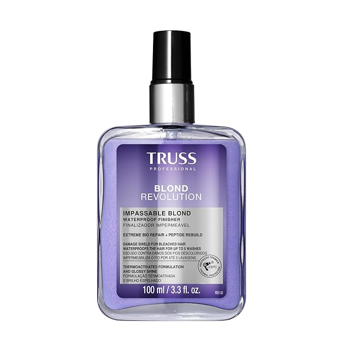 TRUSS Blond Revolution Impassable Heat Protectant Spray - Frizz Control Waterproof Spray Designed to Shield Hair, Combat Frizz & Deliver Intense Shine - Ensures Long-Lasting Protection (3.3 fl oz)